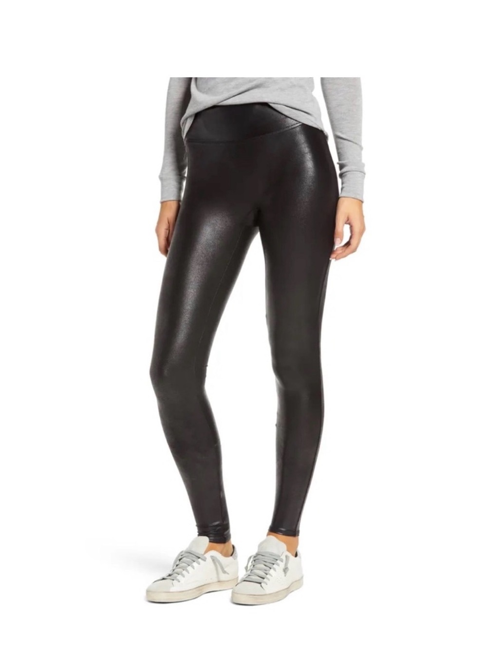 Spanx Faux Leather Smoothing legging in black size medium